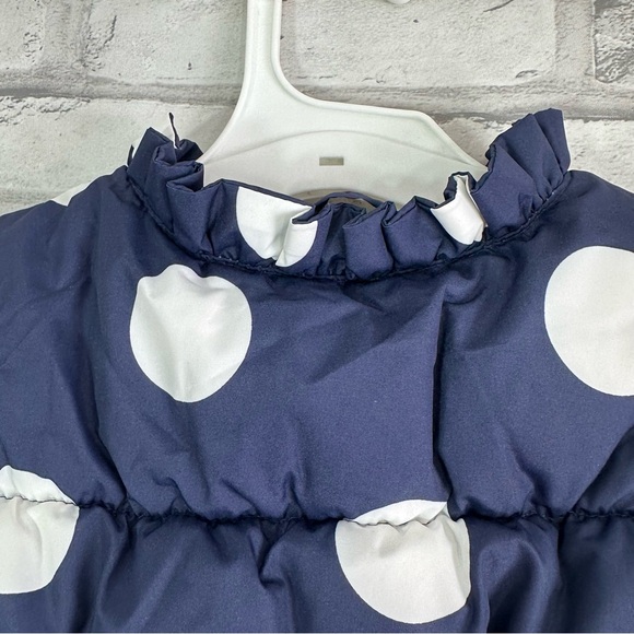 Gymboree Girls Navy White Polka Dot Sleeveless Zippered Puffer Vest - Sz M (7/8) - Picture 10 of 12